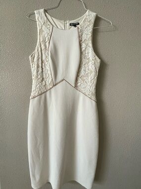 Gianni Bini Ivory Lace-Panel Dress